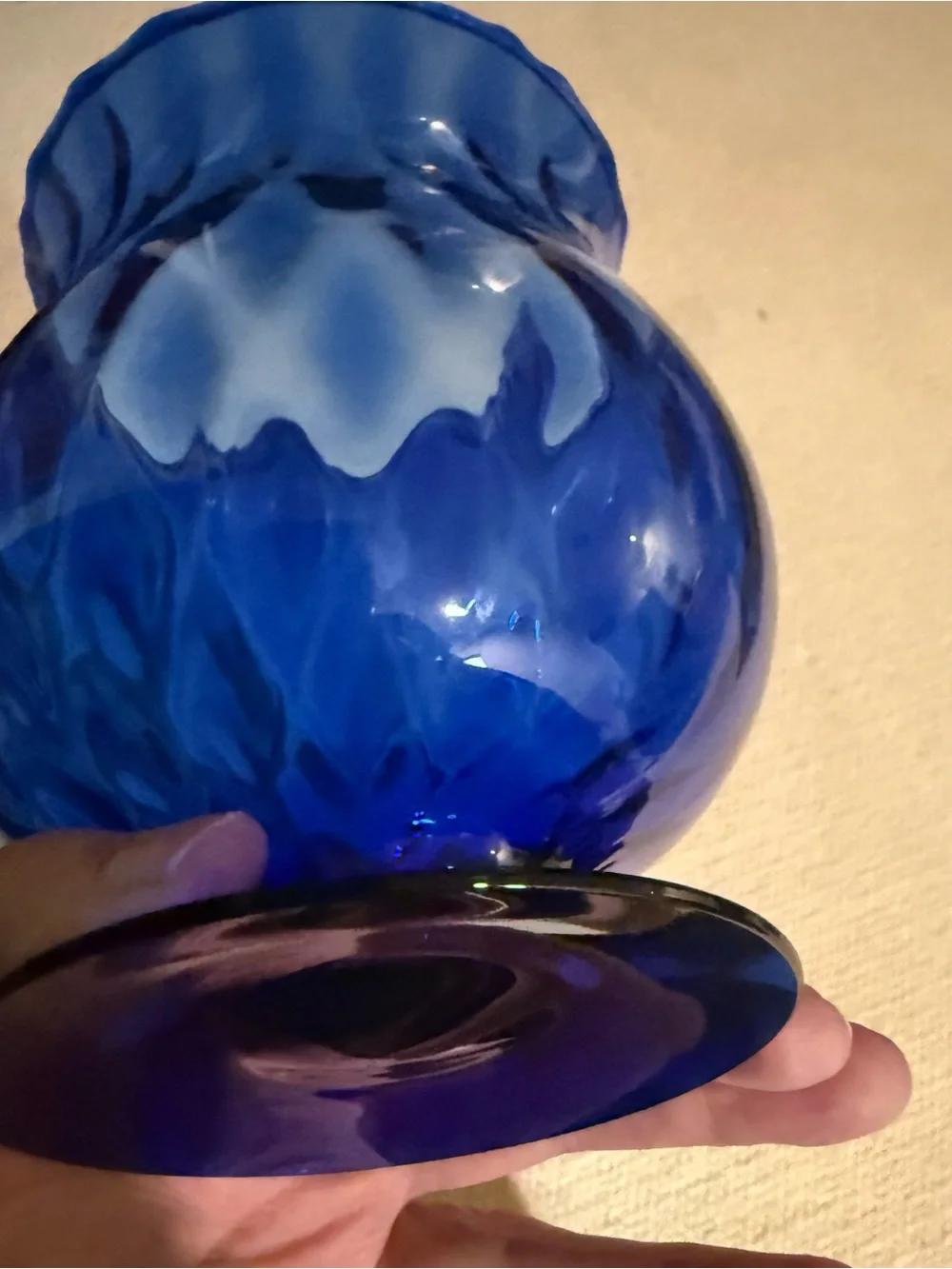 Princes House Cobalt Blue sapphire crystal Glass Decorative Vase